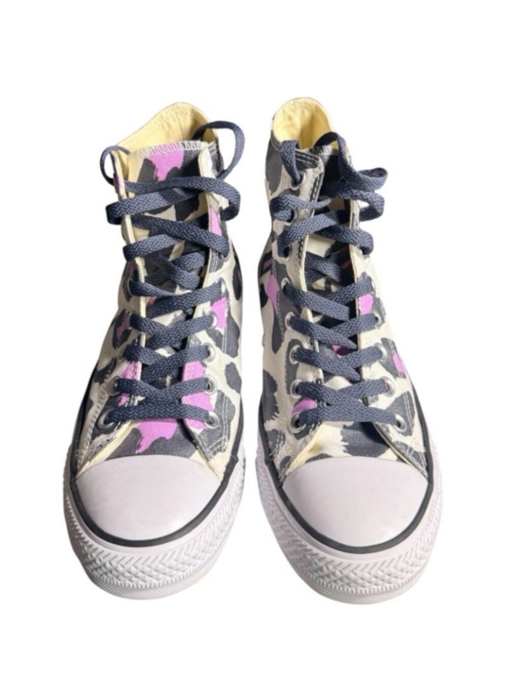 Converse Chuck Taylor White Black Pink Leopard Hi-Top Sneakers Women's Sz 9